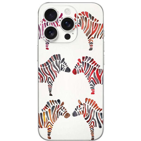 Rainbow Zebras by Cat Coq iPhone 16 Pro Skin